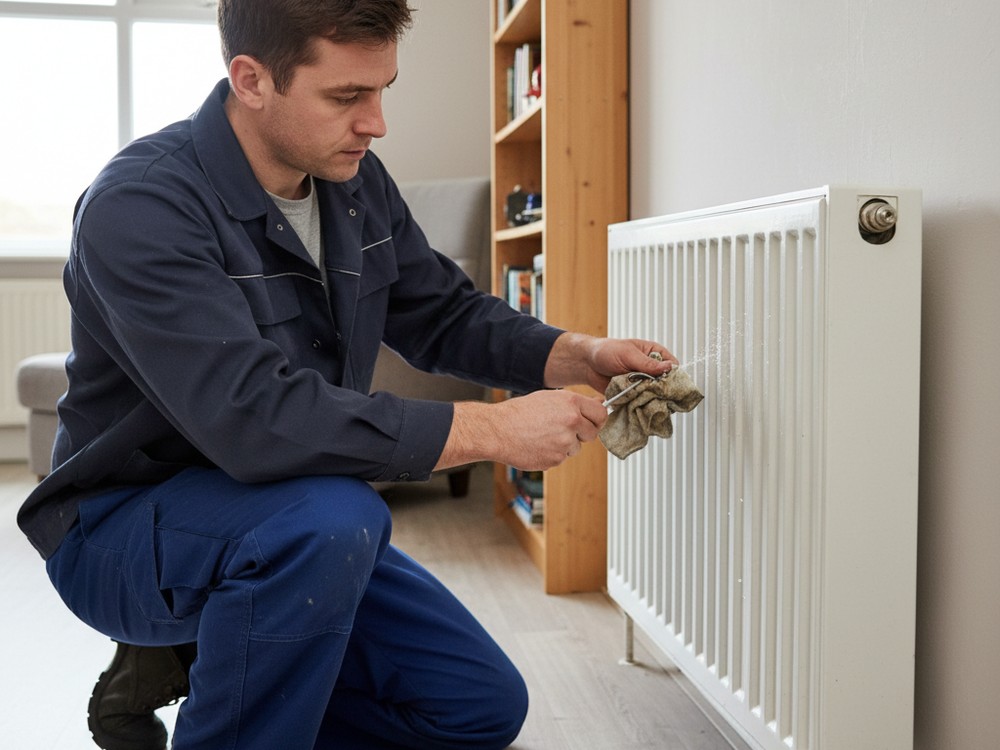 Purge d'un radiateur par un chauffagiste à Calais